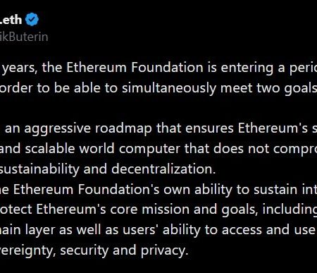 Vitalik Buterin vendió USD 6,6 millones en ETH tras anunciar retiros planificados